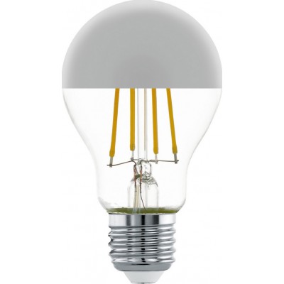 9,95 € Free Shipping | LED light bulb Eglo LM LED E27 7W E27 LED A60 2700K Very warm light. Spherical Shape Ø 6 cm. Glass. Plated chrome and silver Color