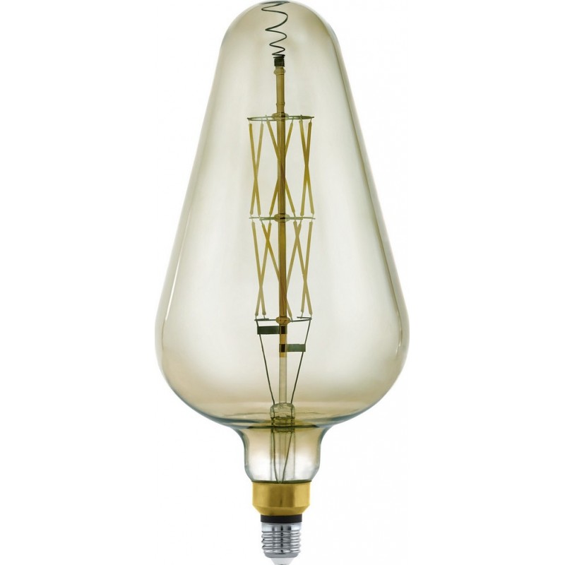 53,95 € Free Shipping | LED light bulb Eglo LM LED E27 8W E27 LED D165 3000K Warm light. Conical Shape Ø 16 cm. Glass. Black and transparent black Color