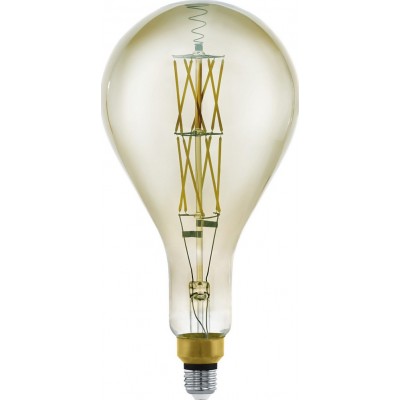 53,95 € Free Shipping | LED light bulb Eglo LM LED E27 8W E27 LED PS160 3000K Warm light. Oval Shape Ø 16 cm. Glass. Black and transparent black Color