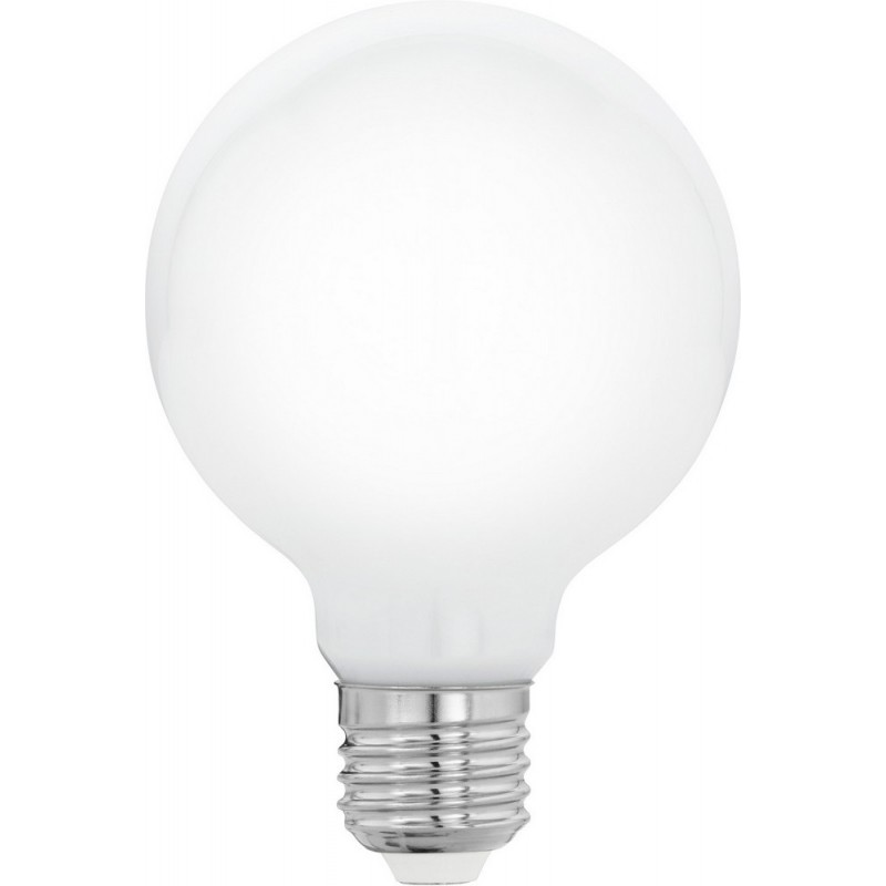 7,95 € Free Shipping | LED light bulb Eglo LM LED E27 7W E27 LED G80 4000K Neutral light. Spherical Shape Ø 4 cm. Glass. Opal Color
