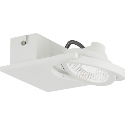 Faretto da interno Eglo Brea 5W 3000K Luce calda. 14×14 cm. Acciaio, alluminio e bicchiere. Colore bianca