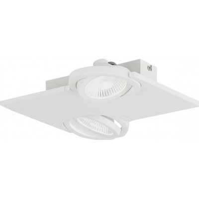 Faretto da interno Eglo Stars of Light Brea 5W 3000K Luce calda. Forma Quadrata 29×28 cm. Soggiorno, sala da pranzo e camera da letto. Stile design. Acciaio, Alluminio e Bicchiere. Colore bianca