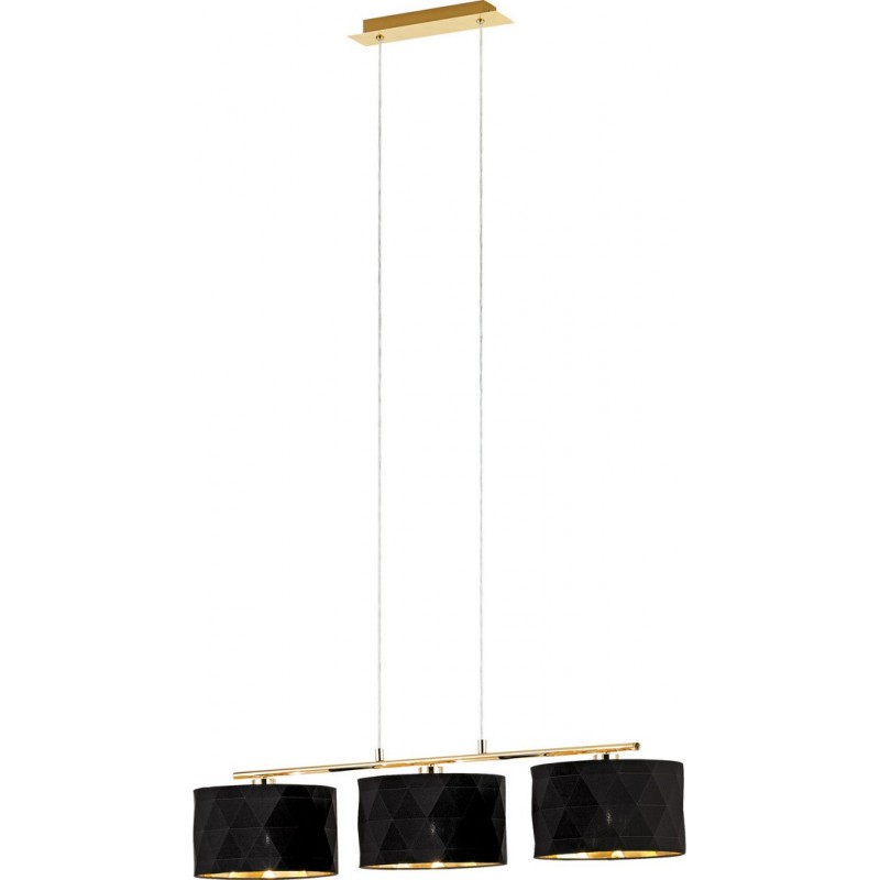 178,95 € Free Shipping | Hanging lamp Eglo Stars of Light Dolorita 180W Extended Shape 150×92 cm. Living room and dining room. Modern and design Style. Steel and textile. Golden, brass and black Color