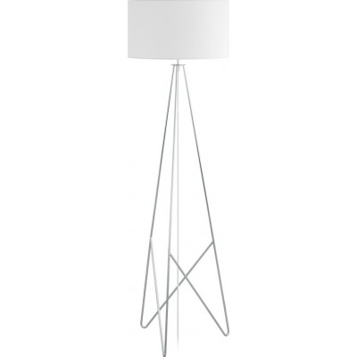 Floor lamp Eglo Camporale 60W Ø 45 cm. Steel and textile. White, plated chrome and silver Color