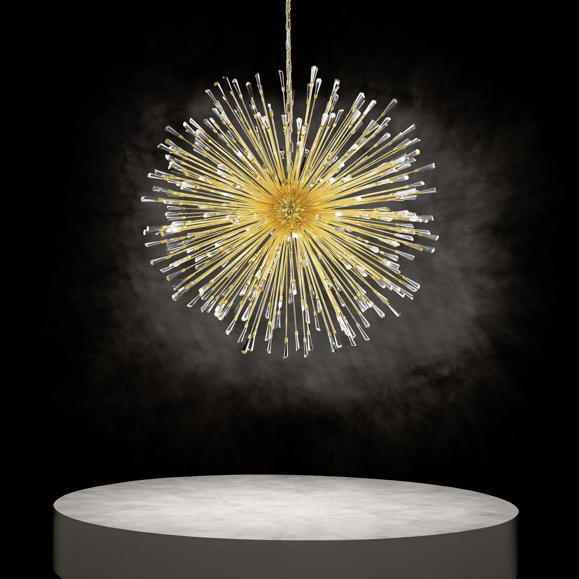 3 999,95 € Envío gratis | Lámpara de araña Eglo Stars of Light Vivaldo 1 38.5W Ø 98 cm. Acero y cristal. Color dorado