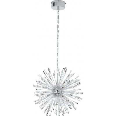 1 531,95 € Free Shipping | Hanging lamp Eglo Stars of Light Vivaldo 1 25.5W Spherical Shape Ø 68 cm. Living room and dining room. Sophisticated and design Style. Steel and crystal. Plated chrome and silver Color