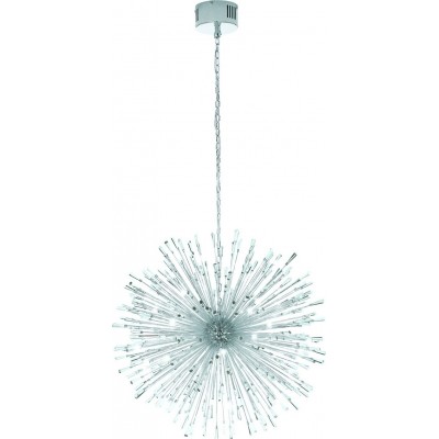 Chandelier Eglo Stars of Light Vivaldo 1 38.5W Spherical Shape Ø 98 cm. Living room and dining room. Sophisticated and design Style. Steel and Crystal. Plated chrome and silver Color