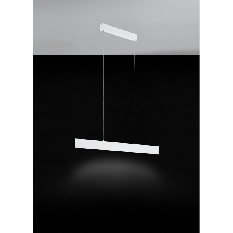 Hanging lamp Eglo Climene 21.5W 3000K Warm light. Extended Shape 150×95 cm. Living room and dining room. Modern and design Style. Aluminum and plastic. White Color