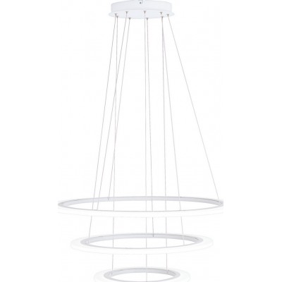 1 034,95 € Free Shipping | Hanging lamp Eglo Stars of Light Penaforte 91.5W 3000K Warm light. Angular Shape Ø 79 cm. Living room and dining room. Sophisticated and design Style. Aluminum and Plastic. White Color