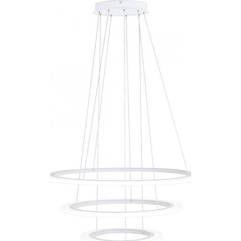 1 034,95 € Free Shipping | Hanging lamp Eglo Stars of Light Penaforte 91.5W 3000K Warm light. Angular Shape Ø 79 cm. Living room and dining room. Sophisticated and design Style. Aluminum and Plastic. White Color