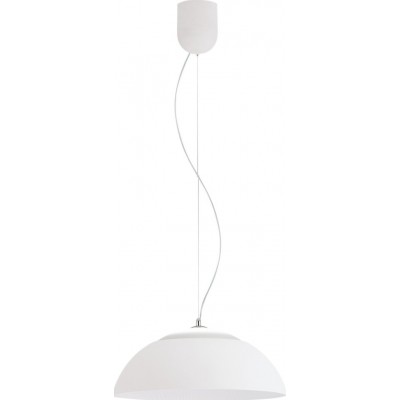 Hanging lamp Eglo Marghera 28W 3000K Warm light. Conical Shape Ø 44 cm. Living room, kitchen and dining room. Modern and design Style. Steel, aluminum and plastic. White Color