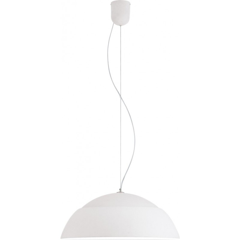 Hanging lamp Eglo Marghera 34W 3000K Warm light. Conical Shape Ø 65 cm. Living room, kitchen and dining room. Modern and design Style. Steel, aluminum and plastic. White Color