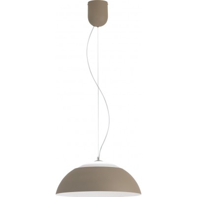 Hanging lamp Eglo Marghera 28W 3000K Warm light. Conical Shape Ø 44 cm. Living room, kitchen and dining room. Modern and design Style. Steel, aluminum and plastic. White and gray Color