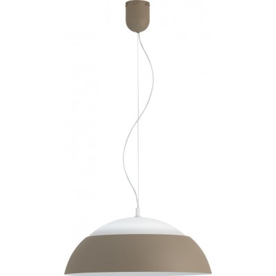 Hanging lamp Eglo Marghera 34W 3000K Warm light. Conical Shape Ø 65 cm. Living room and dining room. Modern and design Style. Steel, aluminum and plastic. White and gray Color
