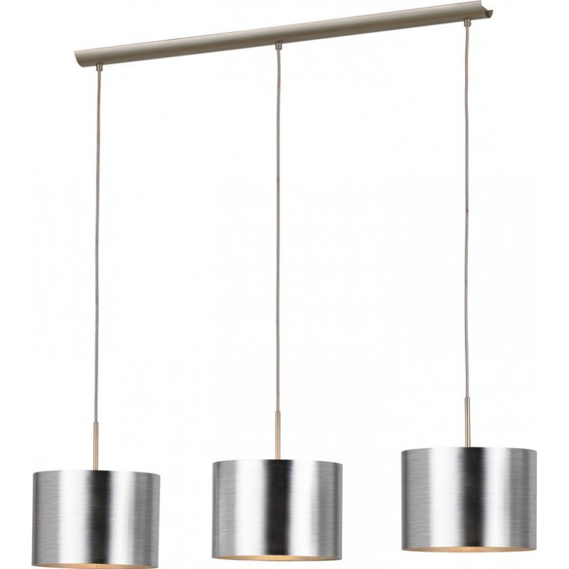 159,95 € Free Shipping | Hanging lamp Eglo Stars of Light Saganto 180W Extended Shape 110×103 cm. Living room, kitchen and dining room. Modern and design Style. Steel and plastic. Nickel, matt nickel and silver Color