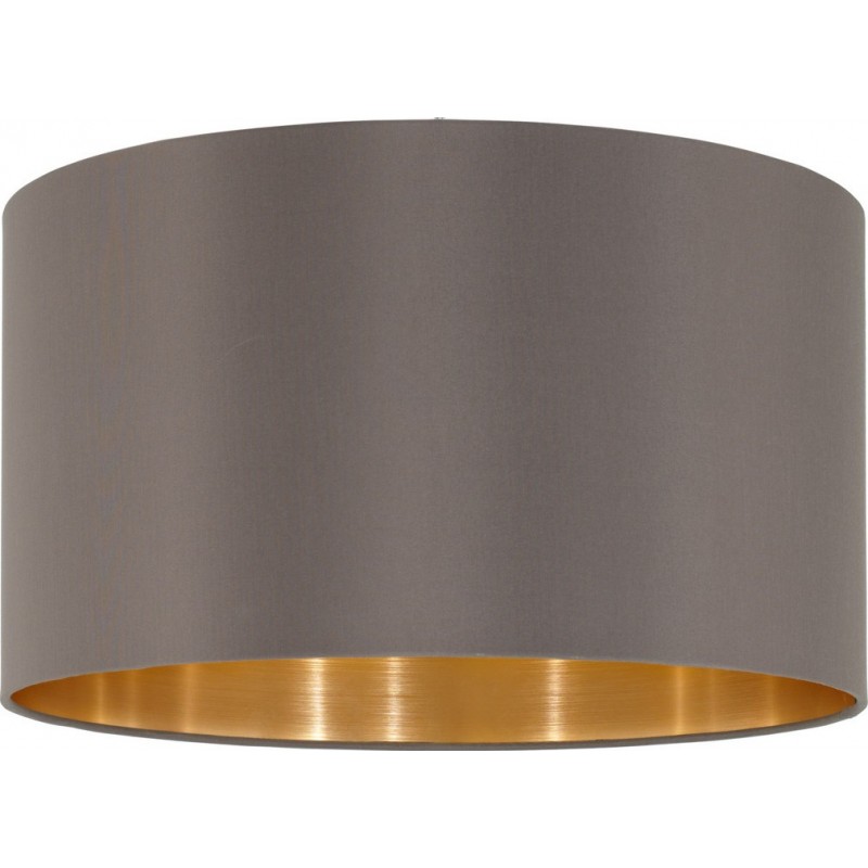 Lamp shade Eglo Nadina 1 Cylindrical Shape Ø 38 cm. Modern, sophisticated and design Style. Textile. Golden, brown and light brown Color