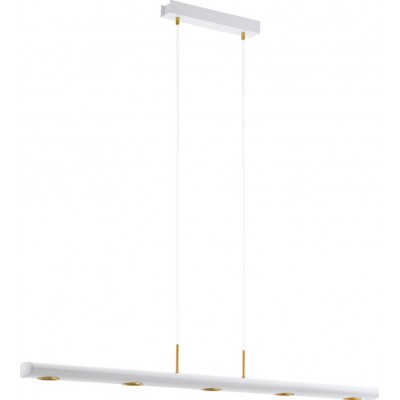 263,95 € Free Shipping | Hanging lamp Eglo Canelas 23W 2700K Very warm light. Extended Shape 116×110 cm. Living room and dining room. Modern and design Style. Aluminum. White and golden Color