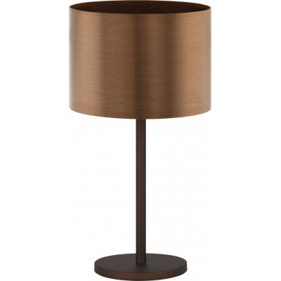 94,95 € Free Shipping | Table lamp Eglo Stars of Light Saganto 1 60W Cylindrical Shape Ø 35 cm. Bedroom, office and work zone. Modern and design Style. Steel and Plastic. Copper, golden and brown Color