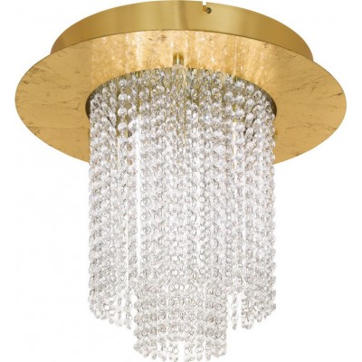 474,95 € Free Shipping | Ceiling lamp Eglo Stars of Light Vilalones 43W 3000K Warm light. Cylindrical Shape Ø 50 cm. Living room and dining room. Classic Style. Steel and Crystal. Golden Color