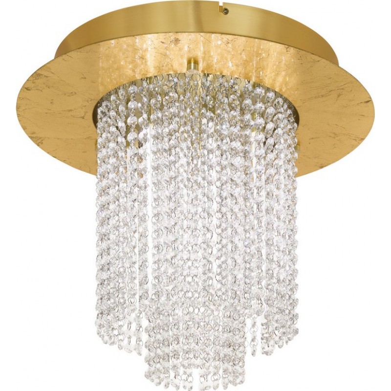474,95 € Free Shipping | Ceiling lamp Eglo Stars of Light Vilalones 43W 3000K Warm light. Cylindrical Shape Ø 50 cm. Living room and dining room. Classic Style. Steel and Crystal. Golden Color