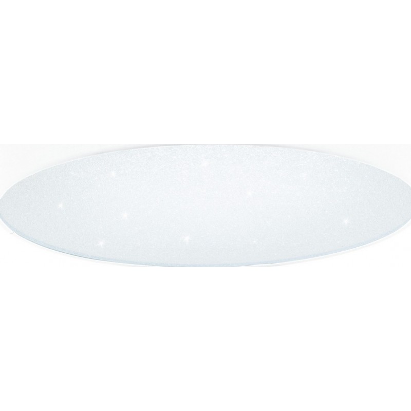 Innendeckenleuchte Eglo Escorial 40W 3000K Warmes Licht. Ø 57 cm. Stahl, Kristall und Textil. Weiß Farbe