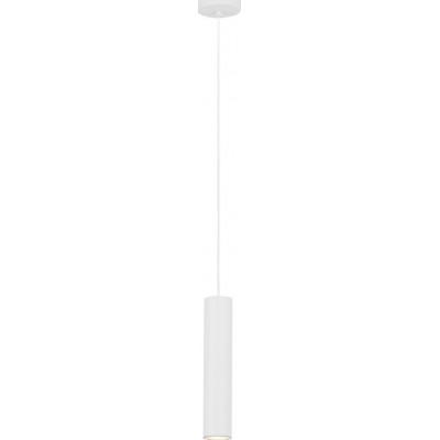 Hanging lamp Eglo Terrasini 5W Cylindrical Shape Ø 9 cm. Living room and dining room. Sophisticated and design Style. Steel. White Color