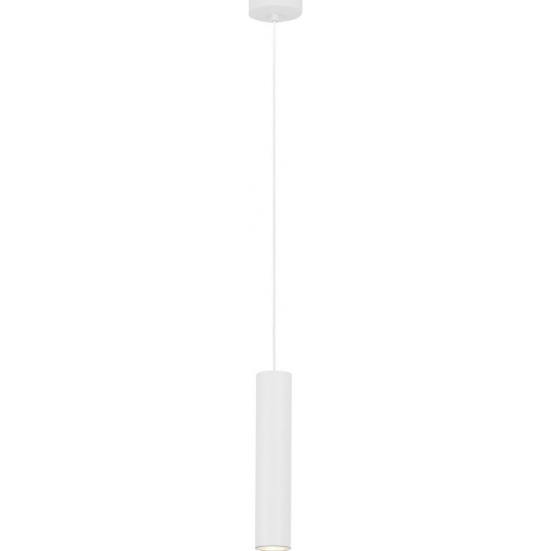 Lámpara colgante Eglo Terrasini 5W Forma Cilíndrica Ø 9 cm. Salón y comedor. Estilo sofisticado y diseño. Acero. Color blanco