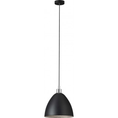 Hängelampe Eglo Mareperla 60W Konische Gestalten Ø 27 cm. Wohnzimmer, küche und esszimmer. Modern und design Stil. Stahl. Schwarz Farbe