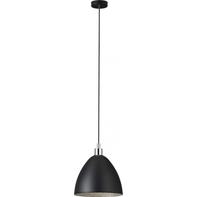 79,95 € Free Shipping | Hanging lamp Eglo Mareperla 60W Conical Shape Ø 27 cm. Living room, kitchen and dining room. Modern and design Style. Steel. Black Color
