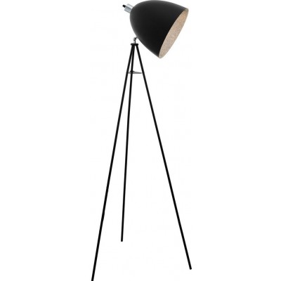 Lámpara de pie Eglo Mareperla 60W Forma Cónica Ø 60 cm. Salón, comedor y dormitorio. Estilo moderno, sofisticado y diseño. Acero. Color negro