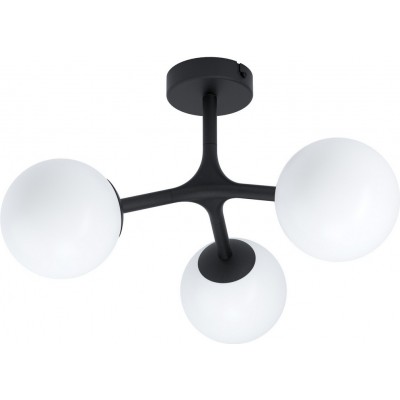 139,95 € Kostenloser Versand | Deckenlampe Eglo Maragall 9W Winkelig Gestalten Ø 45 cm. Wohnzimmer und schlafzimmer. Modern Stil. Stahl, Glas und Opalglas. Weiß und schwarz Farbe