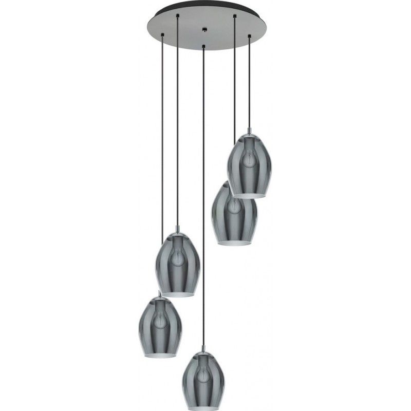 377,95 € Spedizione Gratuita | Lampada a sospensione Eglo Stars of Light Estanys 300W Forma Ovale Ø 58 cm. Soggiorno e sala da pranzo. Stile moderno e design. Acciaio. Colore nero, nero trasparente e nichel