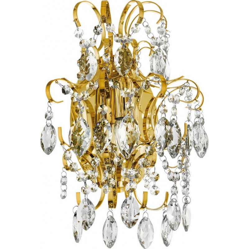 204,95 € Kostenloser Versand | Innenwandleuchte Eglo Stars of Light Fenoullet 1 25W Winkelig Gestalten 37×29 cm. Wohnzimmer, schlafzimmer und empfangshalle. Jahrgang und klassisch Stil. Stahl und Kristall. Golden und messing Farbe