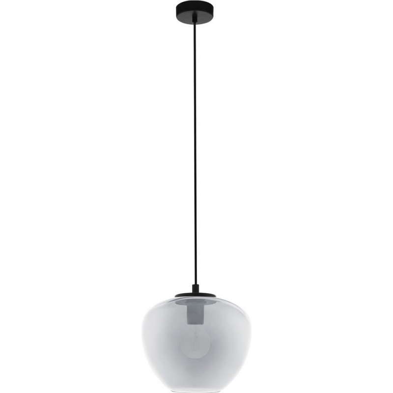 93,95 € Free Shipping | Hanging lamp Eglo Stars of Light Priorat 40W Spherical Shape Ø 29 cm. Living room and dining room. Modern, sophisticated and design Style. Steel. Black and transparent black Color