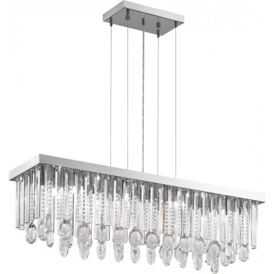 779,95 € Envoi gratuit | Lampe à suspension Eglo Calaonda 363W 110×96 cm. Acier, acier inoxidable et cristal. Couleur chromé et argent