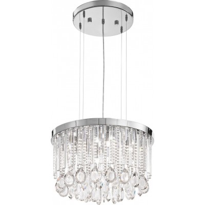 Hängelampe Eglo Calaonda 231W Ø 50 cm. Stahl, rostfreier stahl und kristall. Überzogenes chrom und silber Farbe