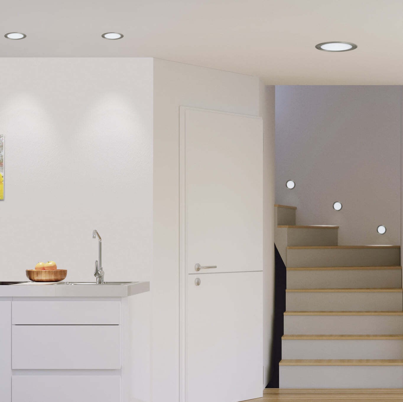 Illuminazione da incasso Eglo Fueva 1 18W 4000K Luce neutra. Ø 22 cm. Metallo e plastica. Colore bianca, nichel e nichel opaco