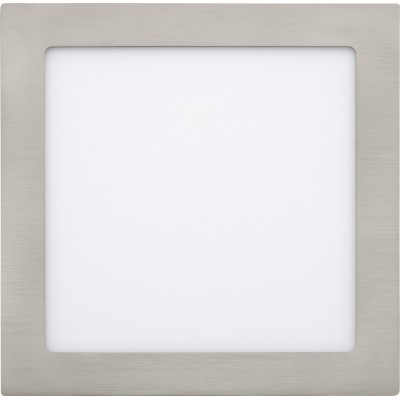 Inneneinbauleuchte Eglo Fueva 1 18W 4000K Neutrales Licht. Quadratische Gestalten 23×23 cm. Modern Stil. Metall und Plastik. Weiß, nickel und matt nickel Farbe