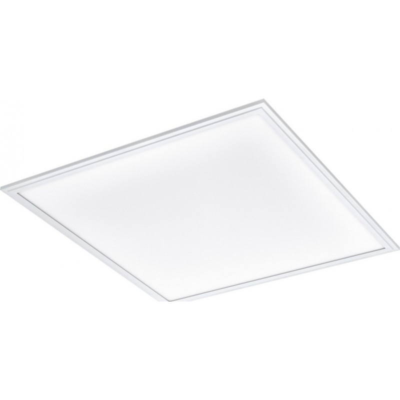 115,95 € Free Shipping | Indoor ceiling light Eglo Salobrena 1 40W 4000K Neutral light. Square Shape 60×60 cm. Kitchen and bathroom. Modern Style. Steel, aluminum and plastic. White Color