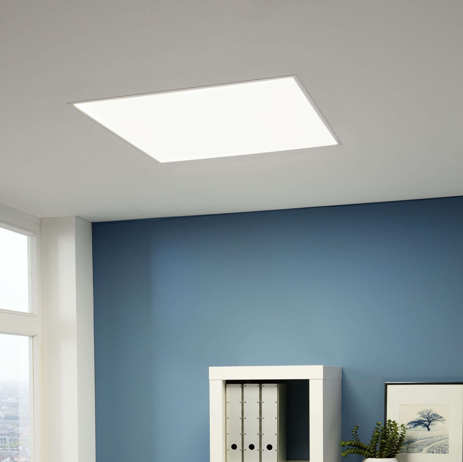 51,95 € Spedizione Gratuita | Apparecchi di illuminazione Eglo Salobrena 1 63×63 cm. Cornice per installazione a plafone Acciaio. Colore bianca
