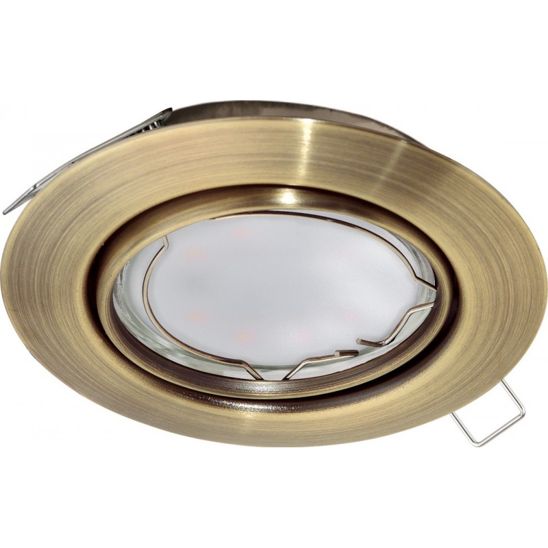 13,95 € Free Shipping | Recessed lighting Eglo Peneto 5W Round Shape Ø 8 cm. Classic Style. Steel. Brown and oxide Color