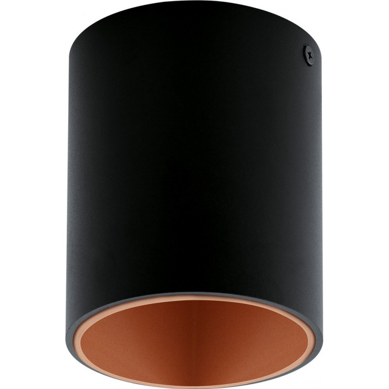 57,95 € Free Shipping | Indoor spotlight Eglo Polasso 3.5W 3000K Warm light. Cylindrical Shape Ø 10 cm. Kitchen and bathroom. Design Style. Aluminum and Plastic. Copper, golden and black Color