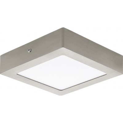 Ceiling lamp Eglo Fueva 1 11W 3000K Warm light. Square Shape 17×17 cm. Modern Style. Metal casting and Plastic. White, nickel and matt nickel Color