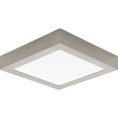 吸顶灯 Eglo Fueva 1 16.5W 3000K 暖光. 正方形 形状 23×23 cm. 现代的 风格. 金属 和 塑料. 白色的, 镍 和 亚光镍 颜色