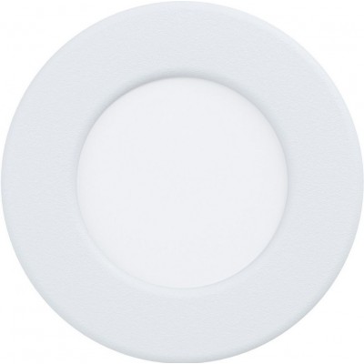 Recessed lighting Eglo Fueva 1 2.7W 3000K Warm light. Round Shape Ø 8 cm. Modern Style. Metal casting and plastic. White Color