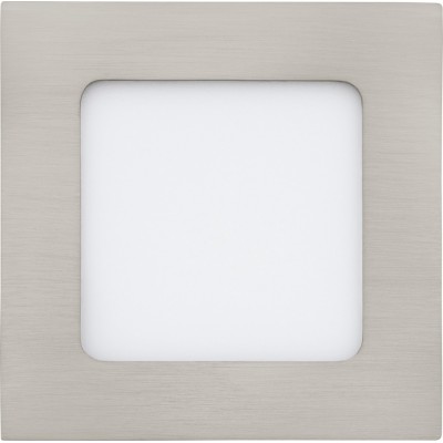 Recessed lighting Eglo Fueva 1 5.5W 4000K Neutral light. Square Shape 12×12 cm. Kitchen, dining room and bathroom. Modern Style. Metal casting and plastic. White, nickel and matt nickel Color
