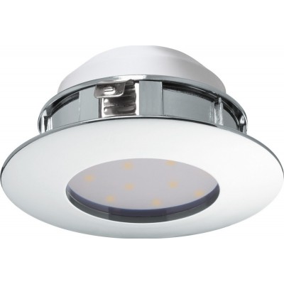 Recessed lighting Eglo Pineda 6W 3000K Warm light. Round Shape Ø 7 cm. Sophisticated Style. Plastic. Plated chrome and silver Color