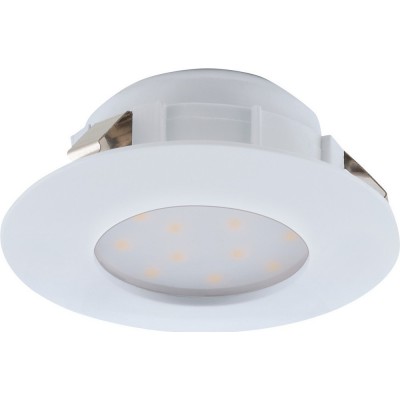 Recessed lighting Eglo Pineda 18W 3000K Warm light. Round Shape Ø 7 cm. Sophisticated Style. Plastic. White Color