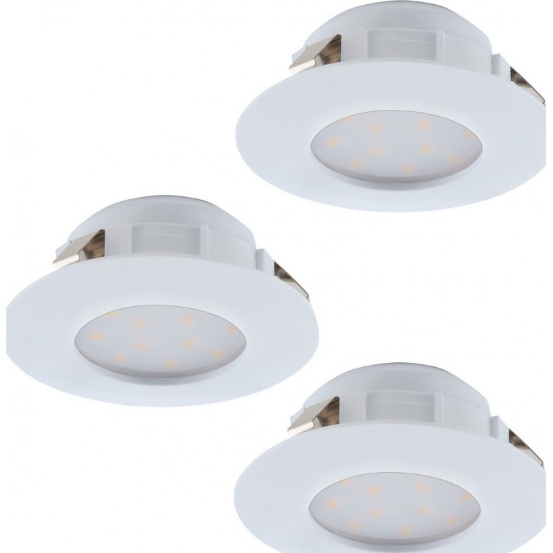16,95 € Free Shipping | Recessed lighting Eglo Pineda 18W 3000K Warm light. Round Shape Ø 7 cm. Sophisticated Style. Plastic. White Color