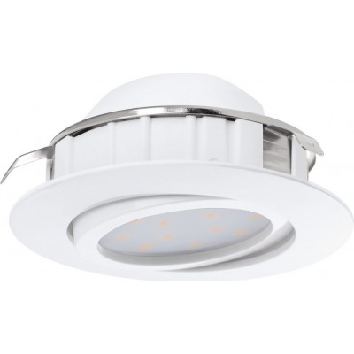 Recessed lighting Eglo Pineda 18W 3000K Warm light. Round Shape Ø 8 cm. Sophisticated Style. Plastic. White Color